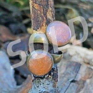 New Boho Orange Galaxy Wrap Around Brass Ring